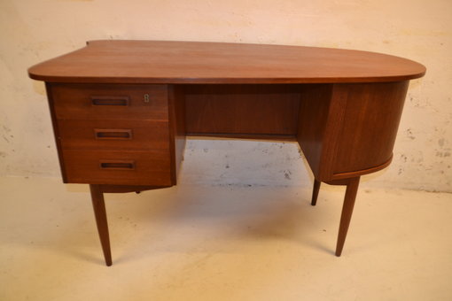 Danish Teak Tambour Desk
